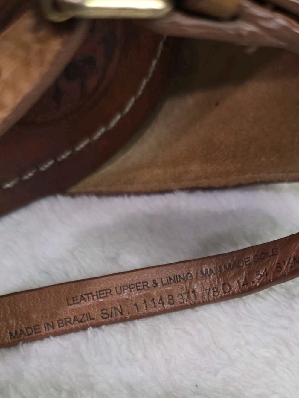 Women's Tory Burch Sandals Phoebe Flat Thong Royal Tan Leather Logo Size 8.5 - Picture 5 of 7